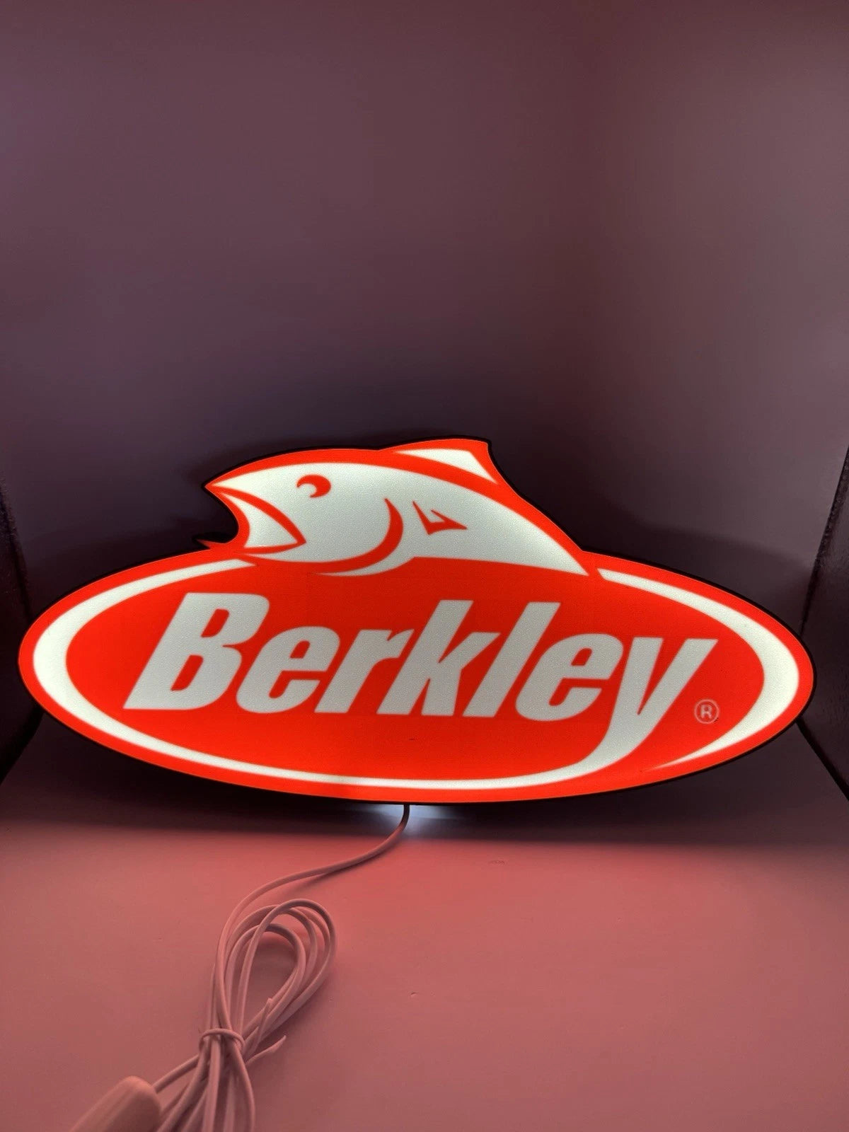 Berkley Fishing Light Up LED Neon Sign Bass Crappie Walleye Salmon Perch