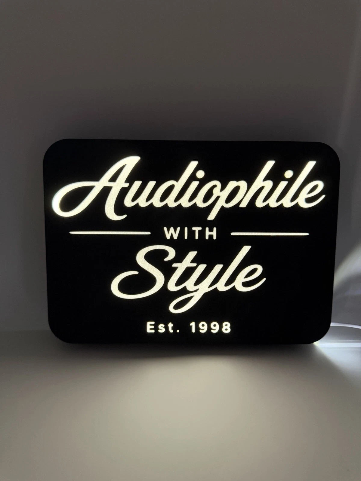 Audiophile With Style -  Light Up LED Sign With USB Plug Audio Stereo Amp Record