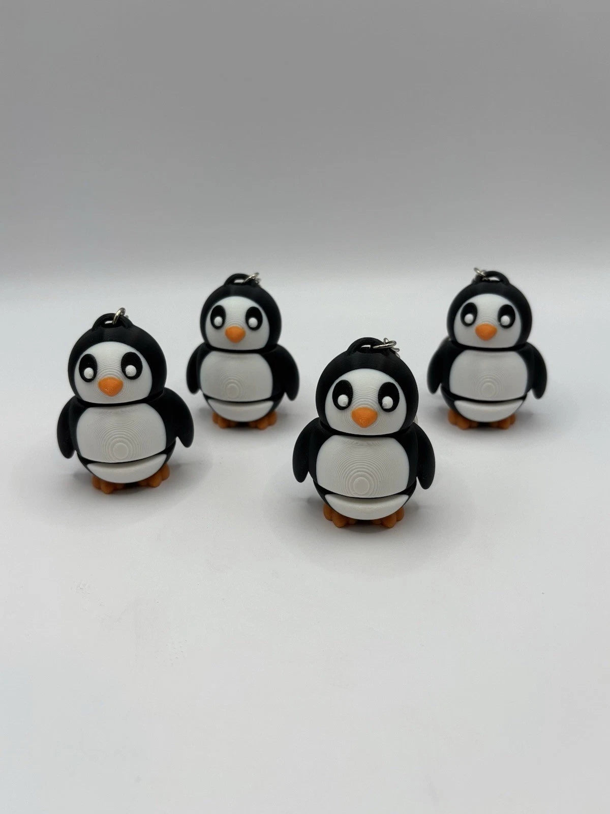 Black/White Penguin Fidget Keychain