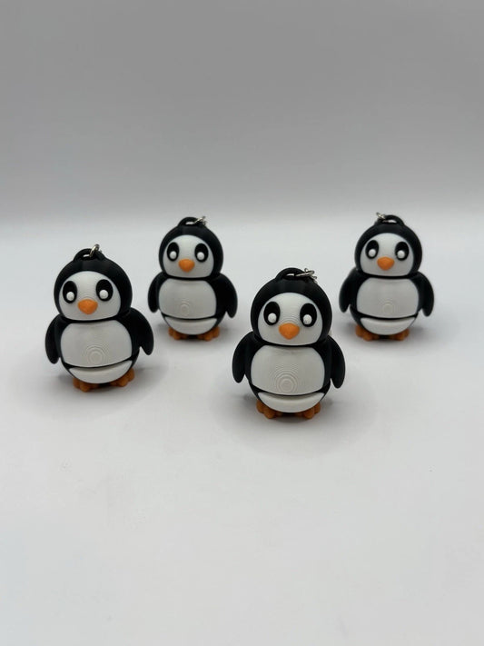Black/White Penguin Fidget Keychain