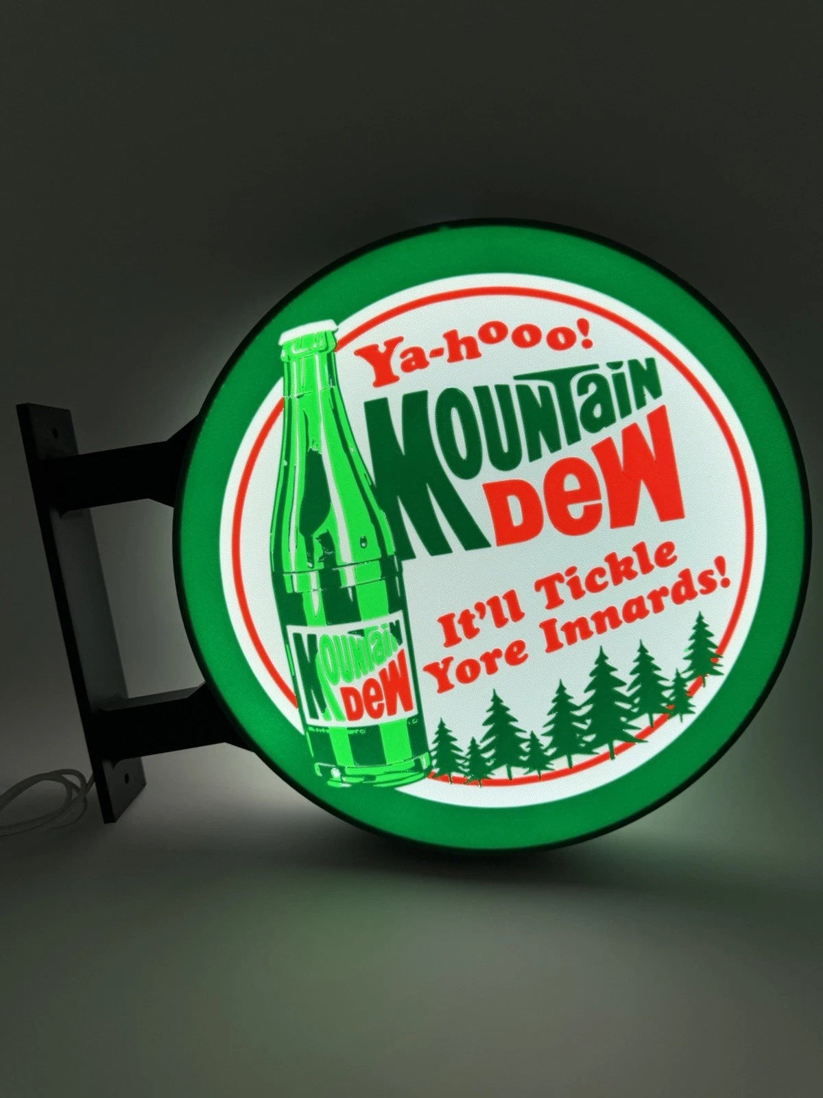 Mountain Dew - 13”  Pub Style Dual Side Light Up LED Sign Pub Bar Mancave Soda