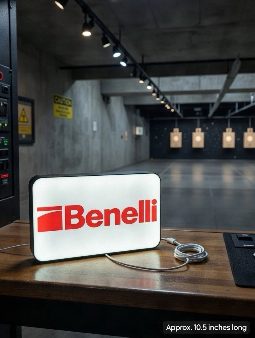 Benelli Firearms Light Up LED Neon Sign - 2A Shooting Reloading Shotgun Pistol
