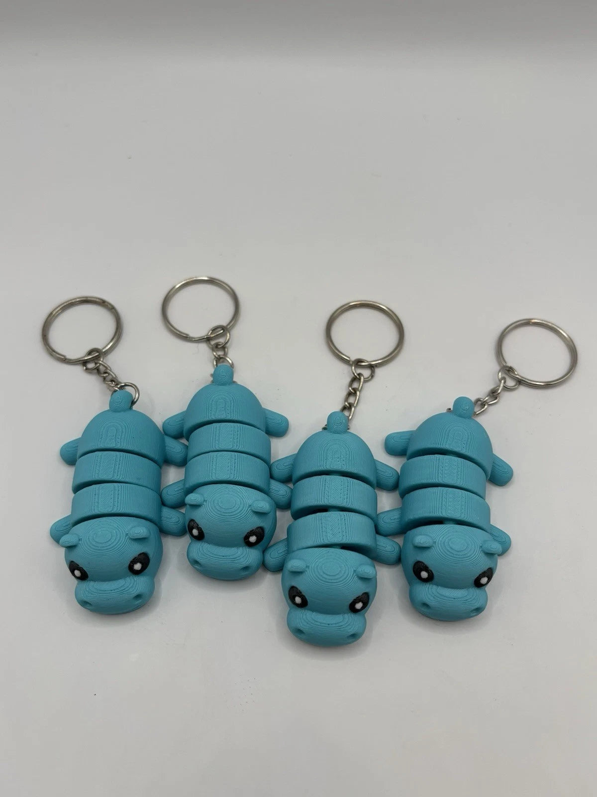 Blue Hippopotamus Fidget Keychain