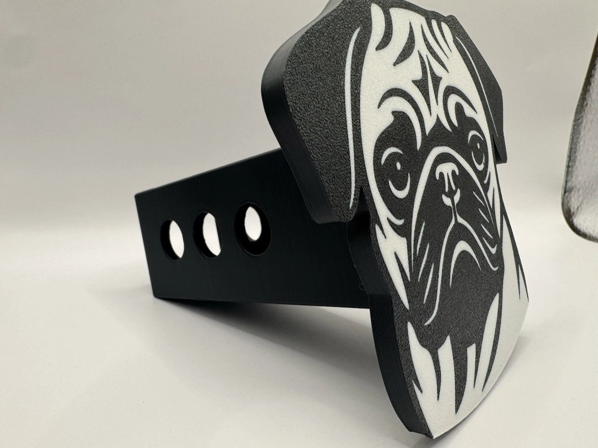 Pug Dog -  Hitch Receiver Cover – Fits 2” – Multiple Designs Available