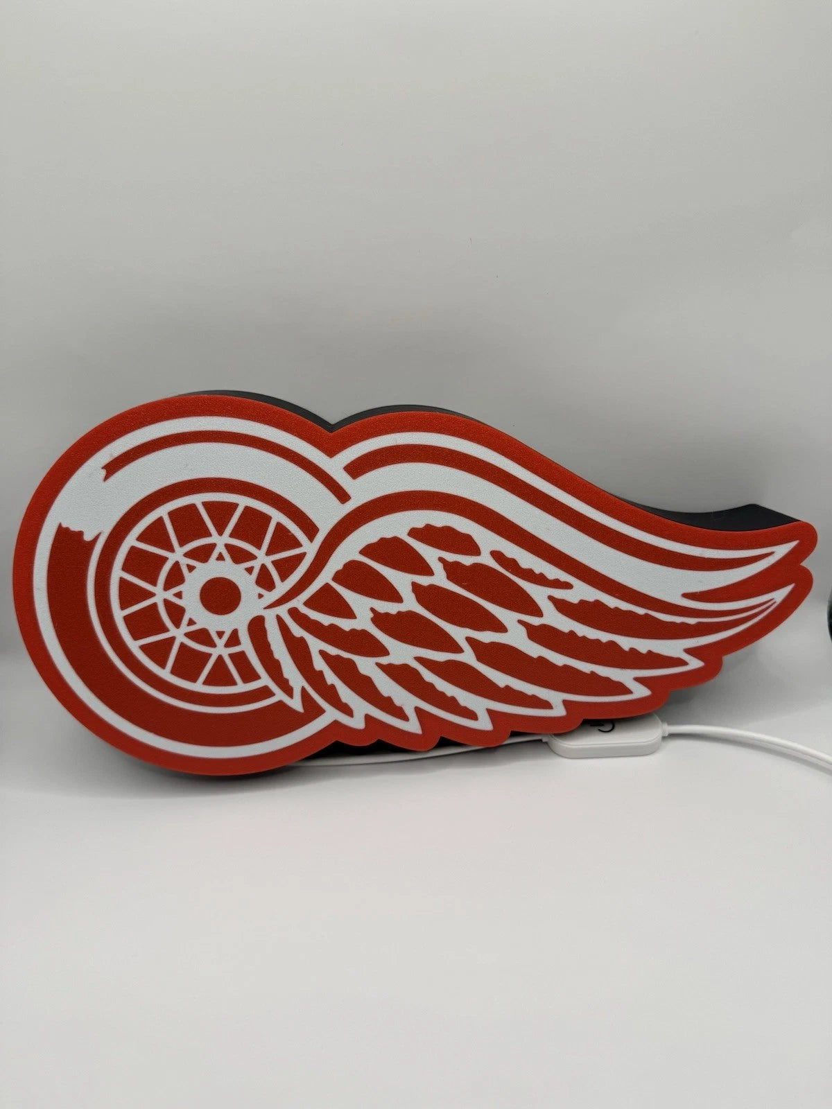 Detroit Redwings NHL Hockey - Light Up LED Neon Sign Red Wings Stick Puck Goalie
