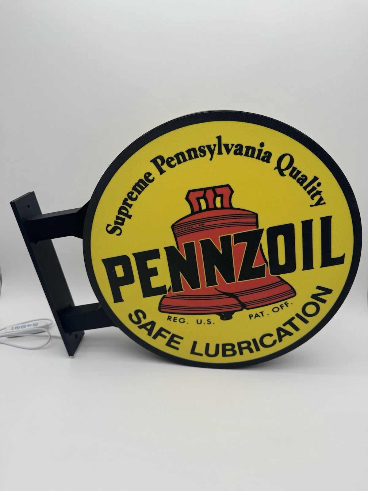 Pennzoil 13”  Pub Style Dual Side Light Up LED Sign Gas Station Pub Bar Mancave