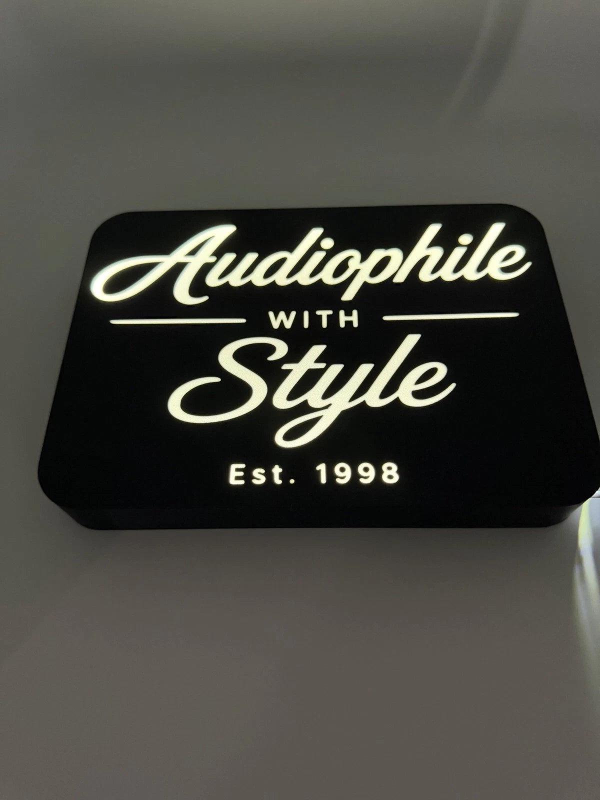 Audiophile With Style -  Light Up LED Sign With USB Plug Audio Stereo Amp Record