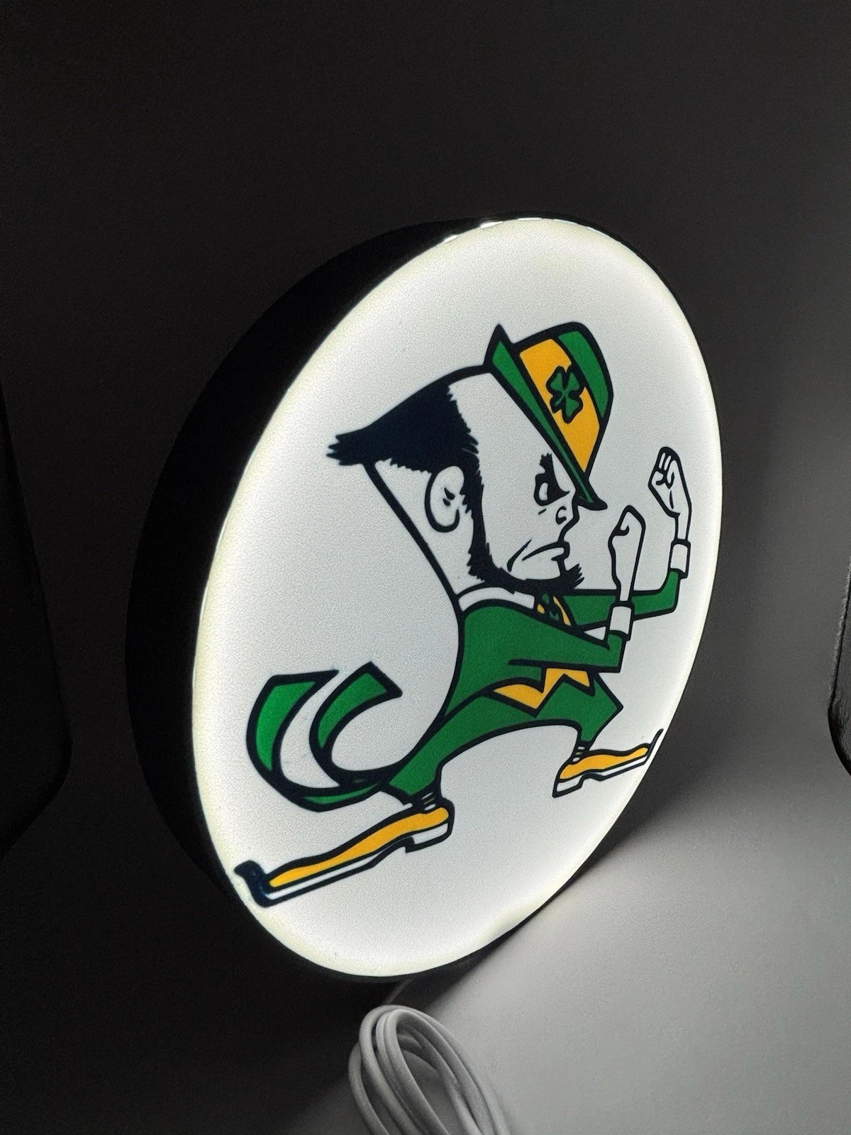 Fighting Irish Round - Light Up LED Sign - Notre Dame University Fighting Irish