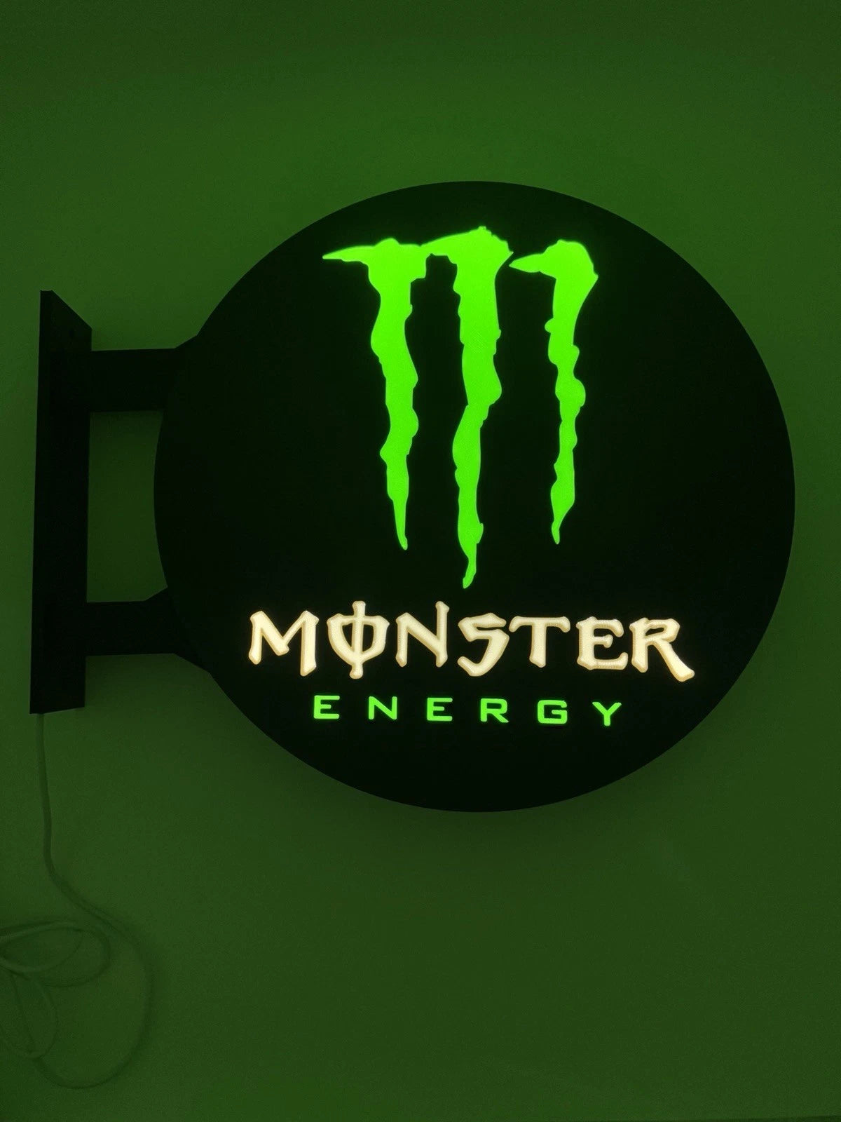 Monster Energy 13”  Pub Style Dual Side Light Up LED Sign Pub Bar Mancave