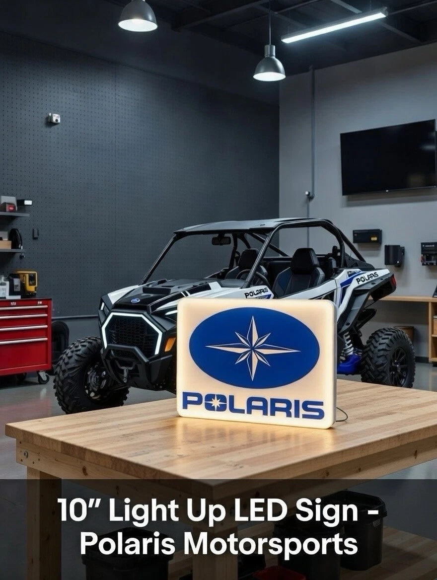 Polaris - Light Up LED Sign 13” with USB Plug - ATV UTV Snowmobile RZR Ranger