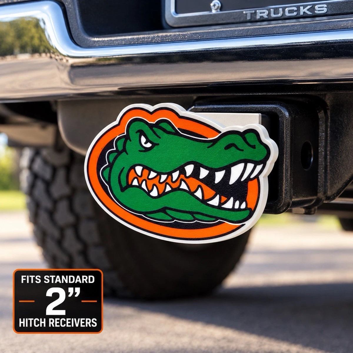 Florida University Gators Tow Hitch Receiver Cover – Fits 2” Towing Truck SUV