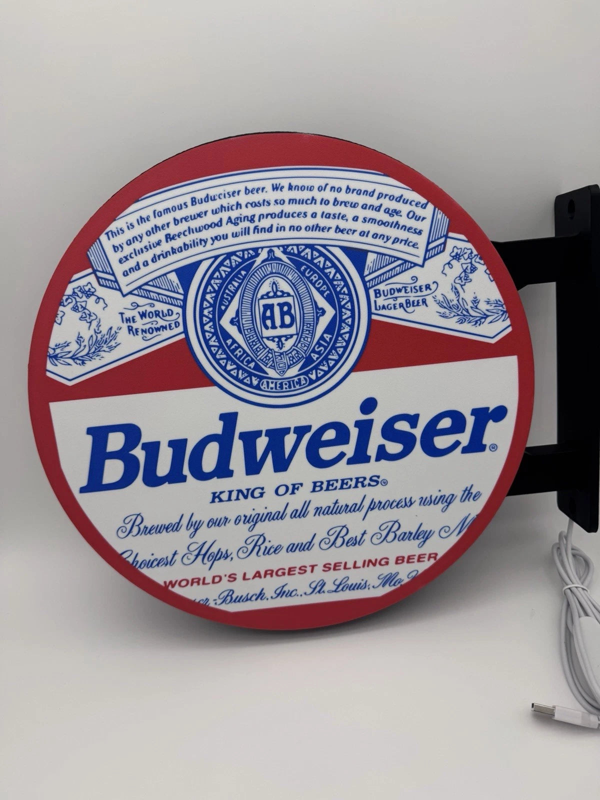 Budweiser Beer - 13”  Pub Style Dual Side Light Up LED Sign Pub Bar Mancave