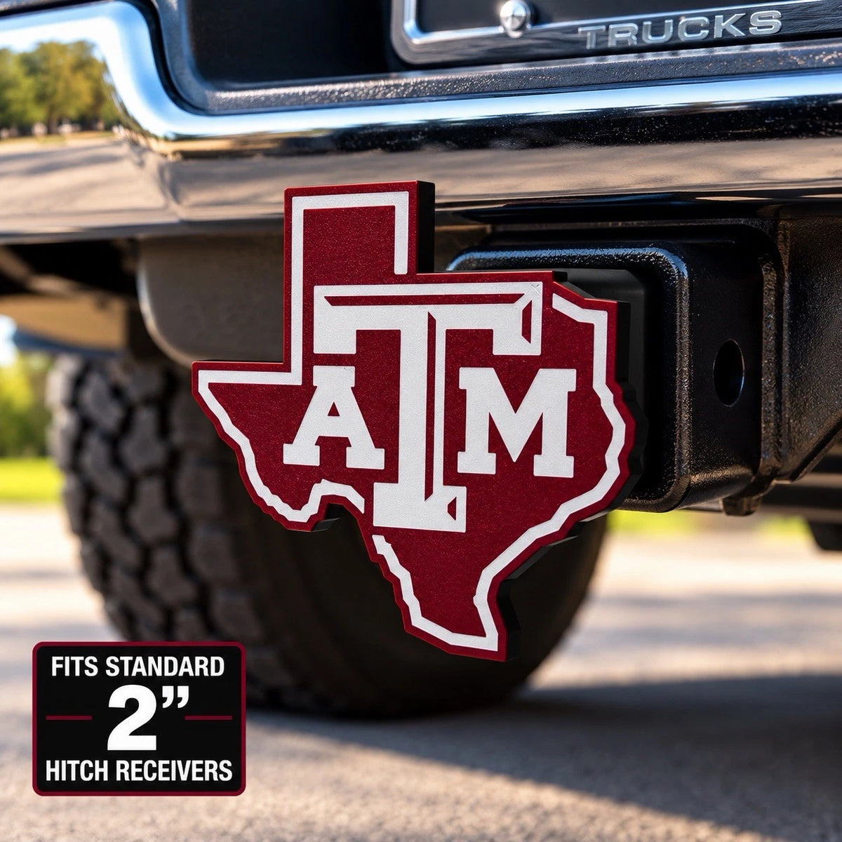 Texas A&M University Tow Hitch Receiver Cover – Fits 2” Towing Truck SUV