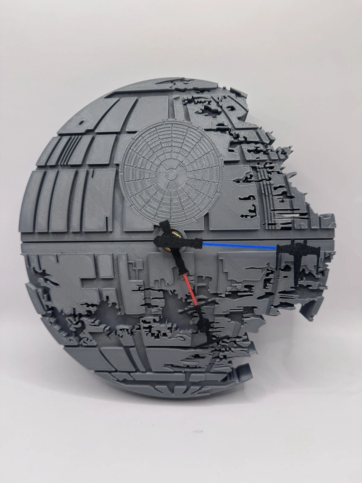 Star Wars Death Star Wall Clock - Tie Fighter X Wing Lightsaber 10.5”