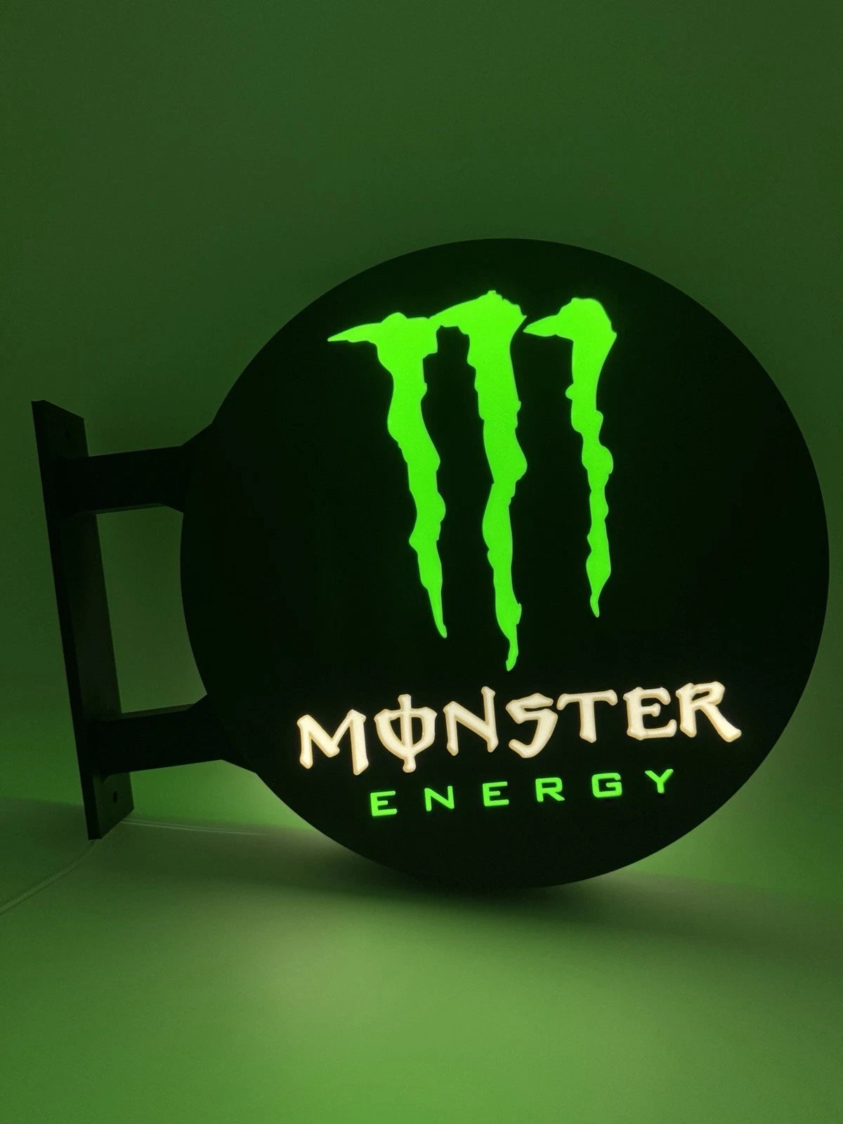 Monster Energy 13”  Pub Style Dual Side Light Up LED Sign Pub Bar Mancave