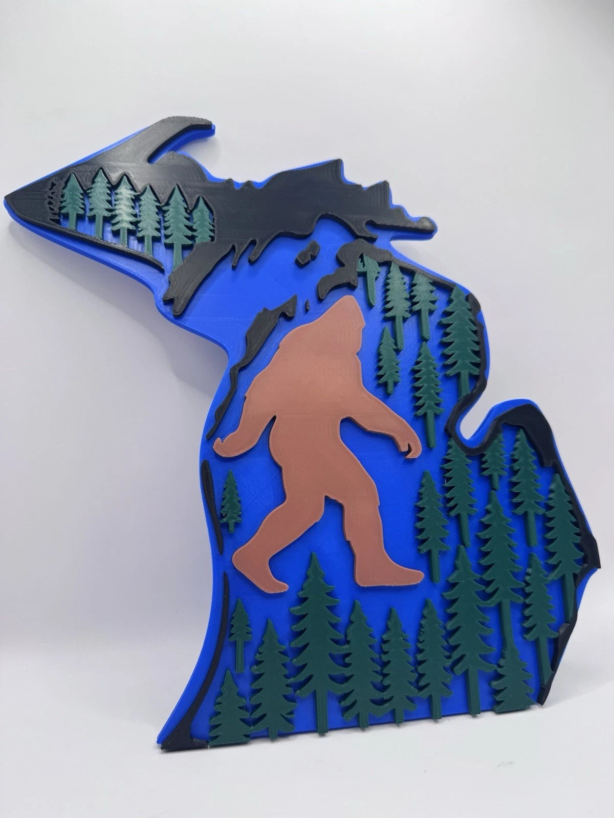 Michigan Bigfoot Woods And Water 3D Wall Sign