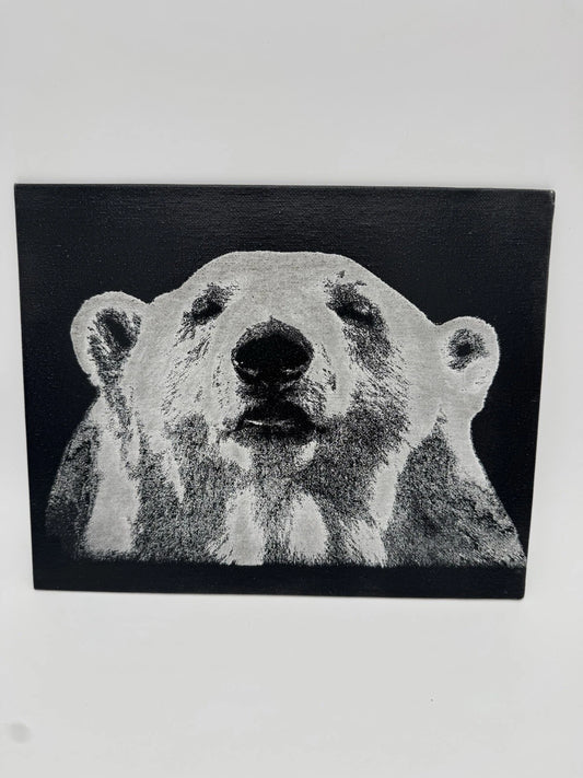 Polar Bear - Oil On Canvas Painting 8x10 Original Art