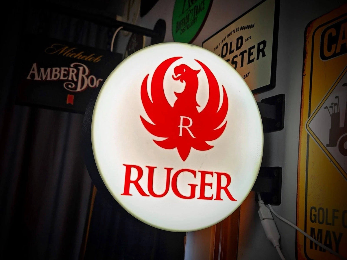 Ruger Firearms - 13”  Pub Style Dual Side Light Up LED Sign Pub Bar Mancave