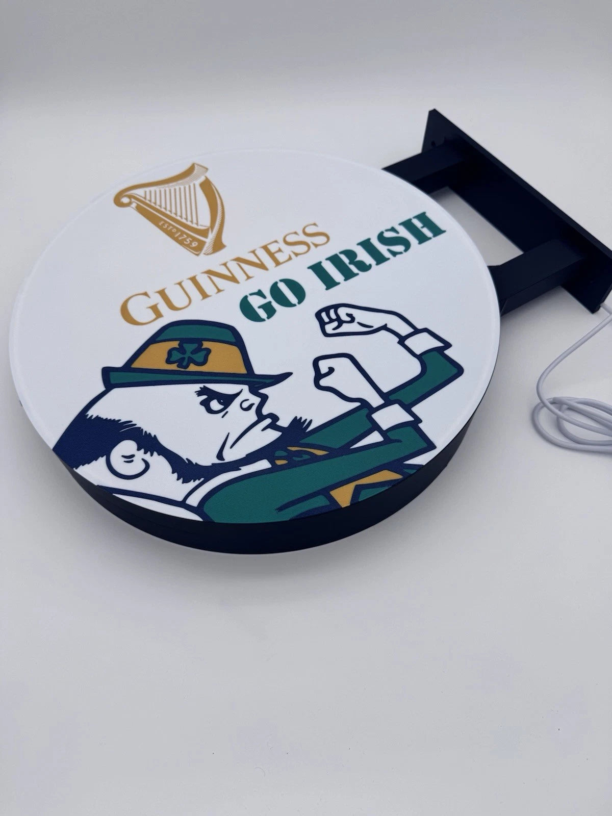 Guinness Beer Notre Dame Pub Style Dual Side Light Up LED Sign Bar Irish College