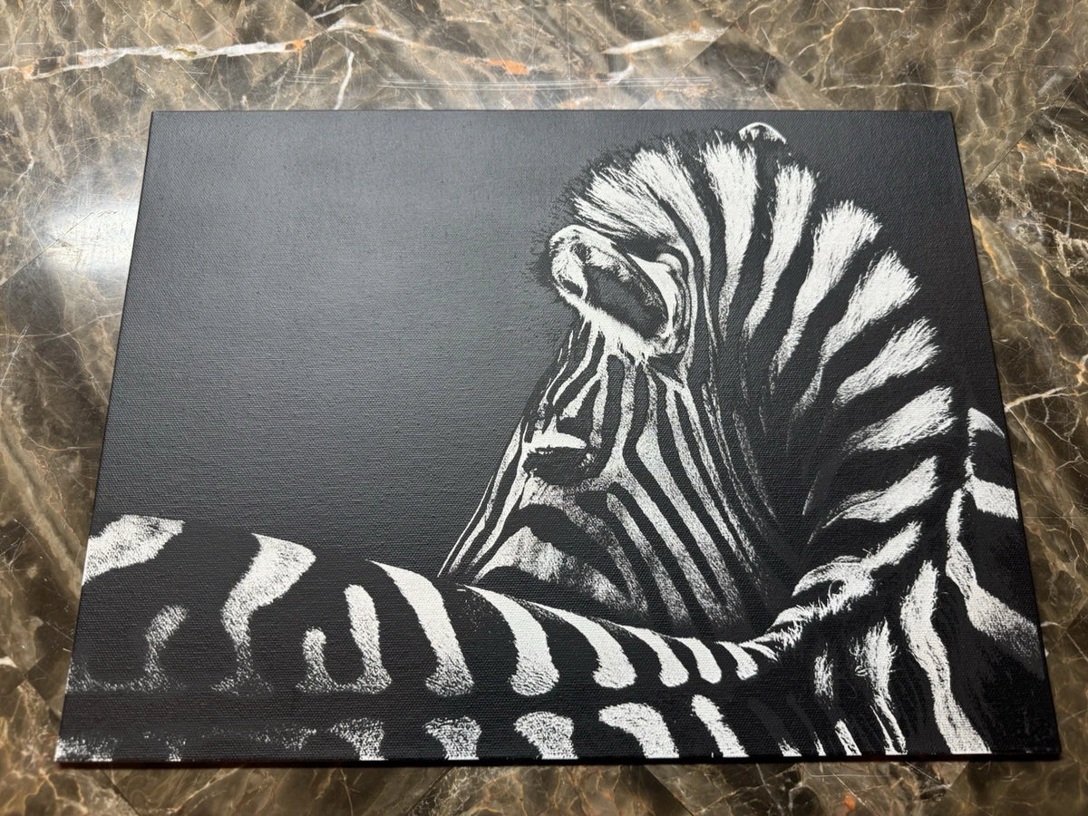 Zebra - Oil On Canvas 16x12