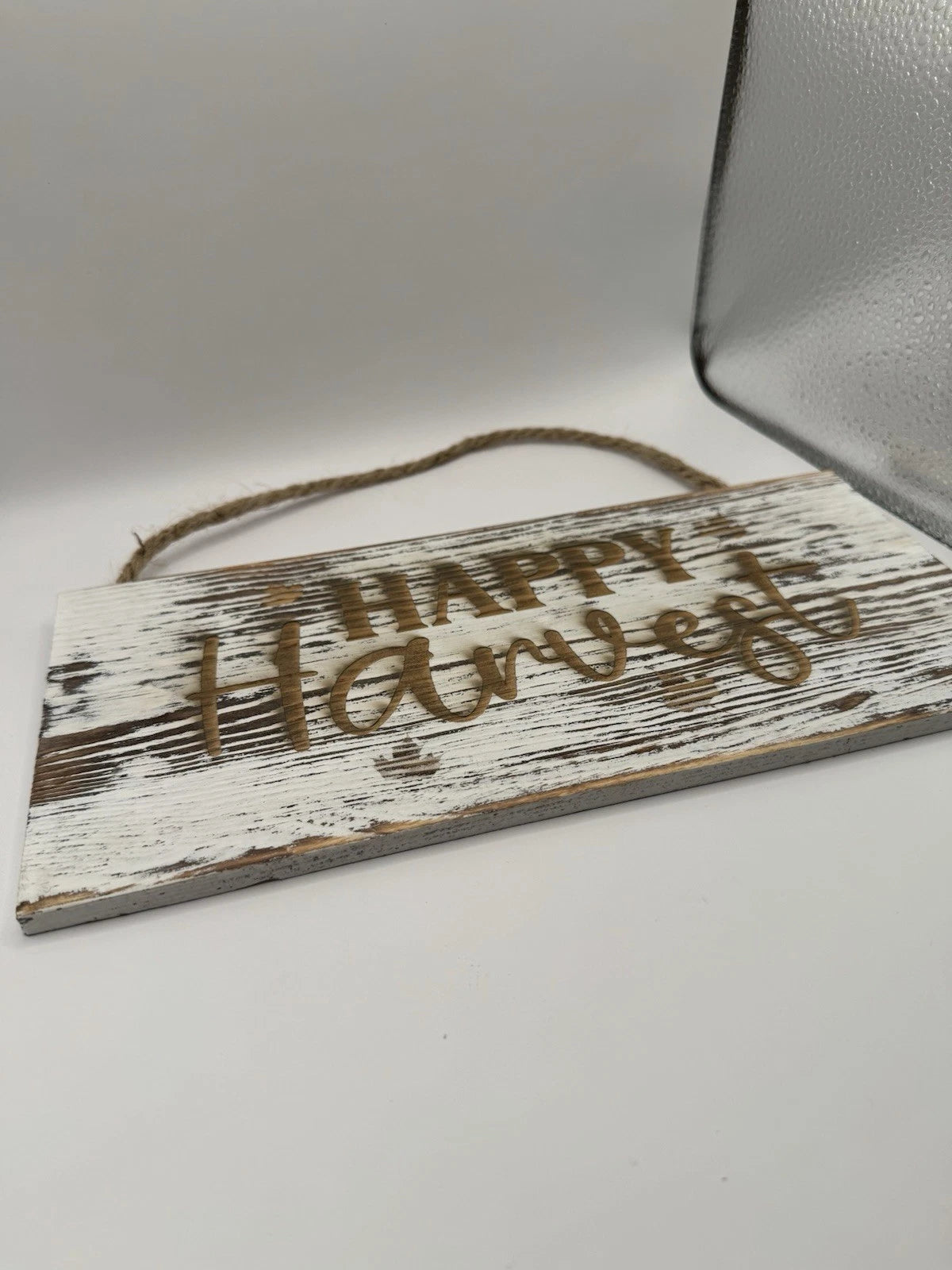 Rustic Wood Sign Fall Decoration - Happy Harvest Cute Wall Sign