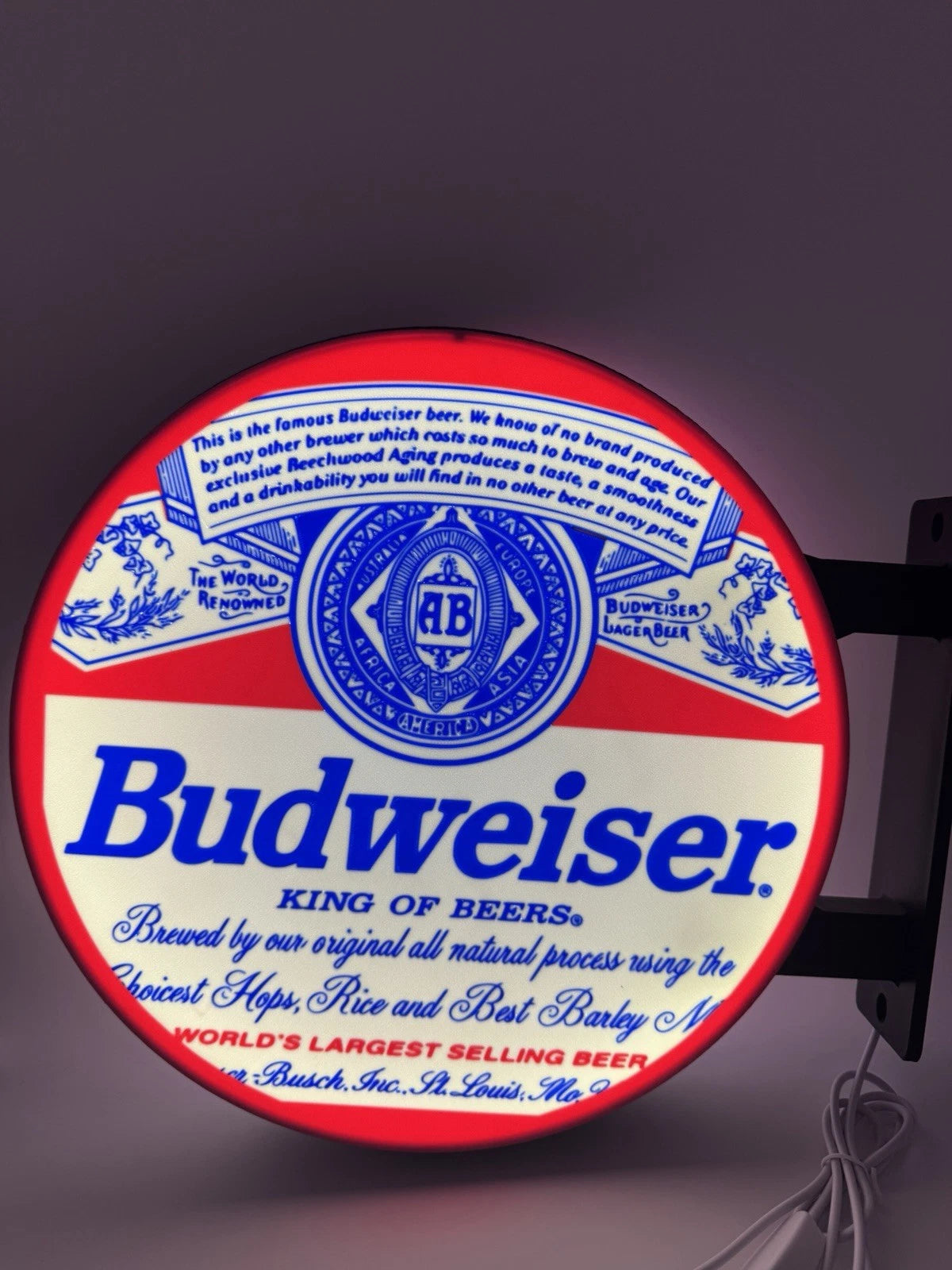 Budweiser Beer - 13”  Pub Style Dual Side Light Up LED Sign Pub Bar Mancave