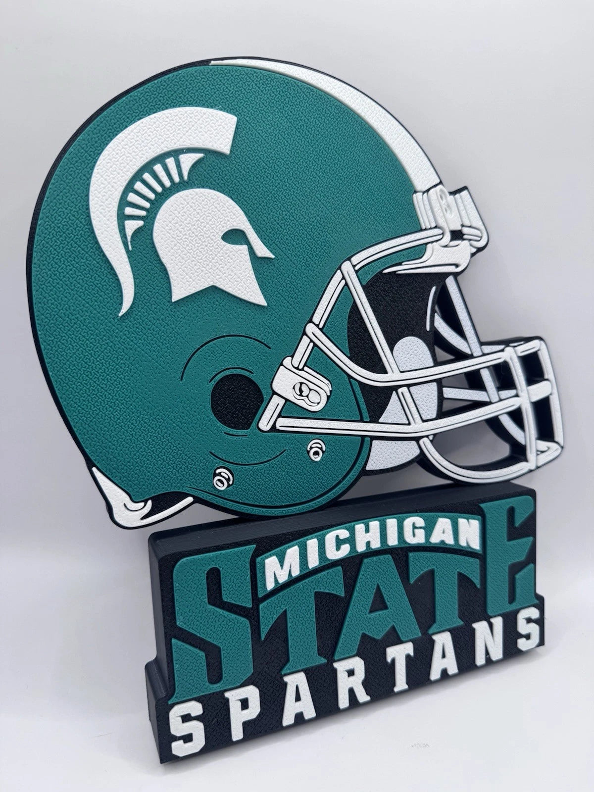 Michigan State University Spartans Football Helmet 3D Wall Sign Man Cave Decor