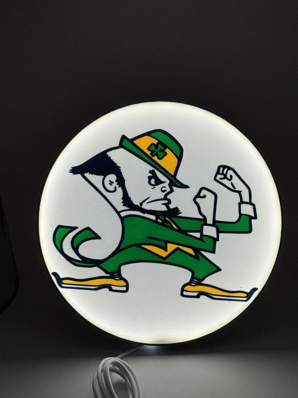 Fighting Irish Round - Light Up LED Sign - Notre Dame University Fighting Irish