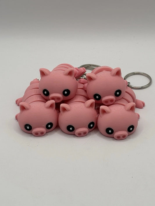 Pink Pig Fidget Keychain