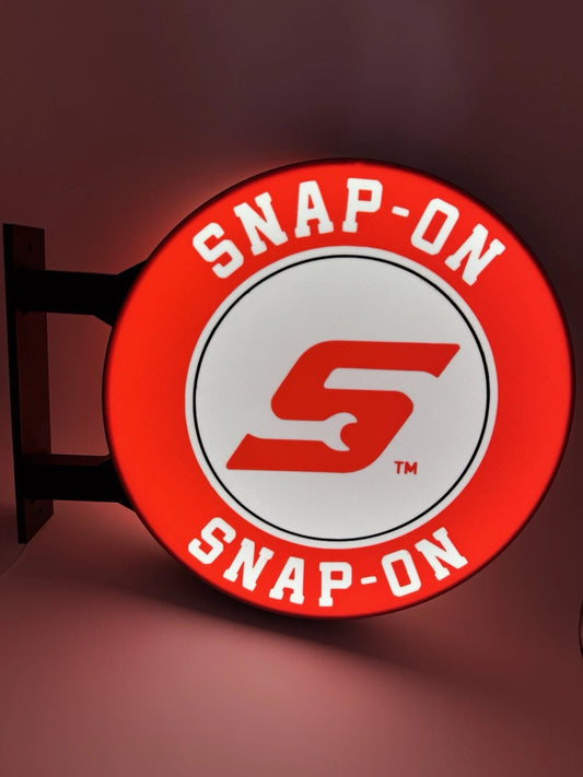 Snap On Tools 13” Pub Style Dual Side Light Up LED Sign Gas Station Mancave