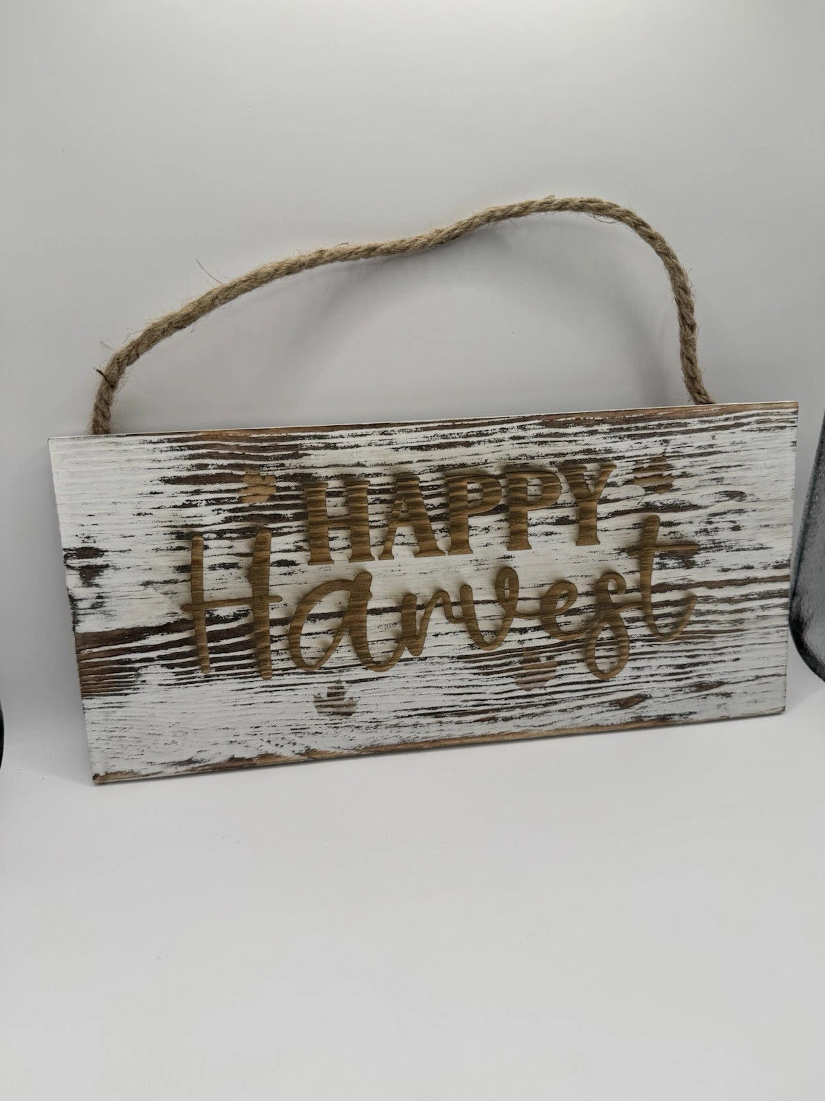 Rustic Wood Sign Fall Decoration - Happy Harvest Cute Wall Sign