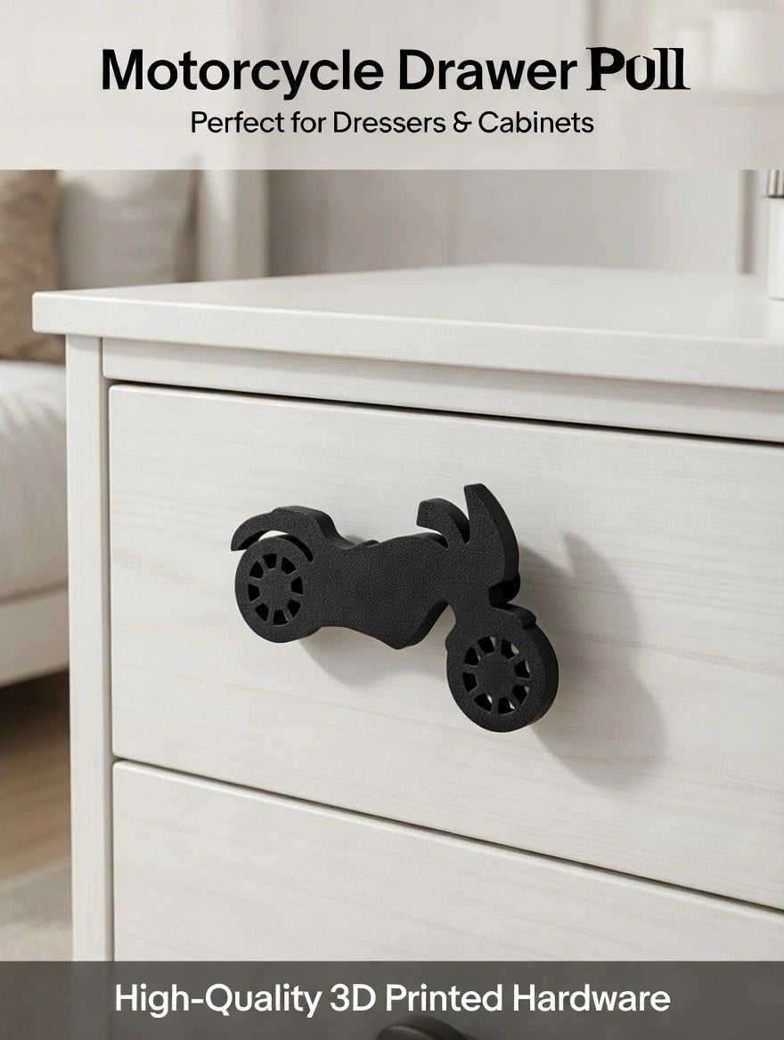 Motorcycle Decorative Drawer Pull Dresser Cabinet Knob Harley Honda Yamaha