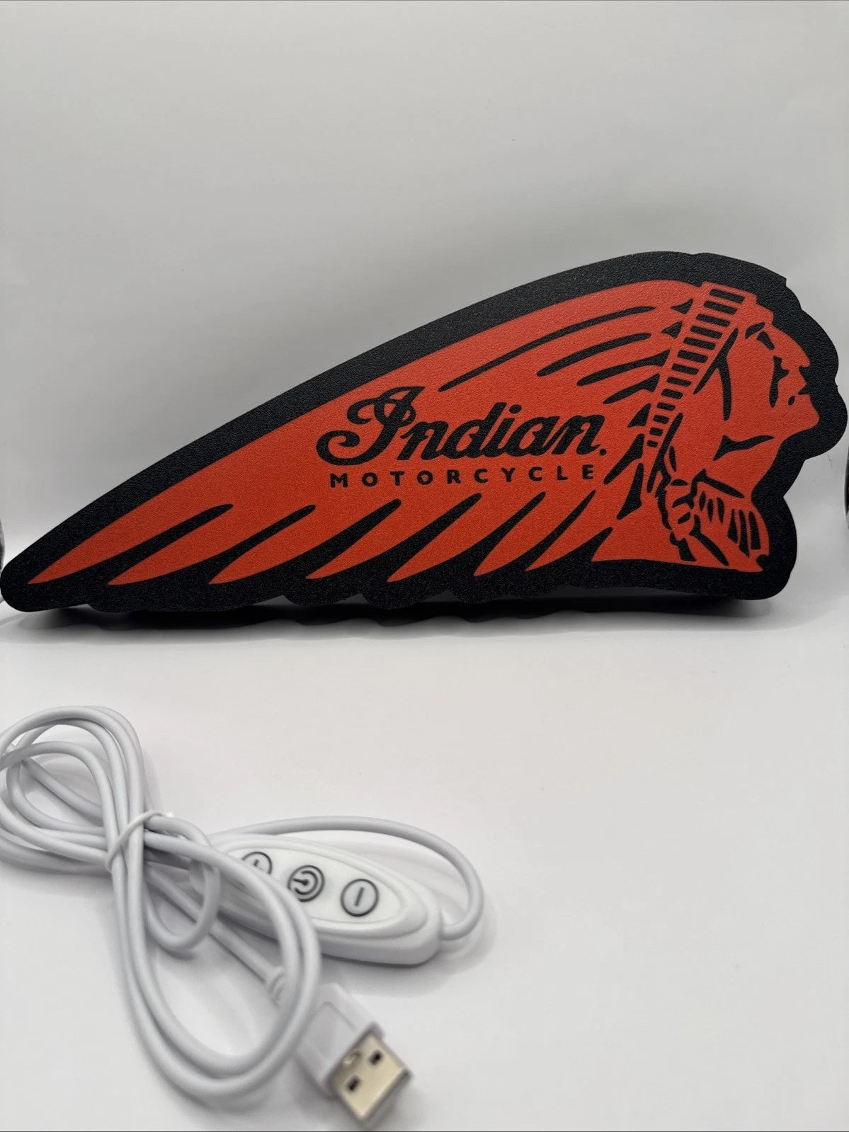 Indian Motorcycle Vintage Scout Chief - Light Up LED Neon Sign With USB Powered