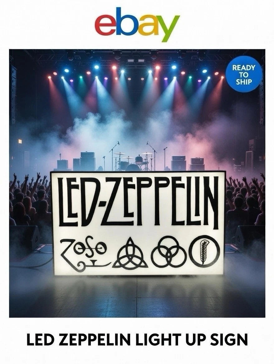 Led Zeppelin - LED Light Up Neon Sign Classic Rock And Roll Zoso Blackdog