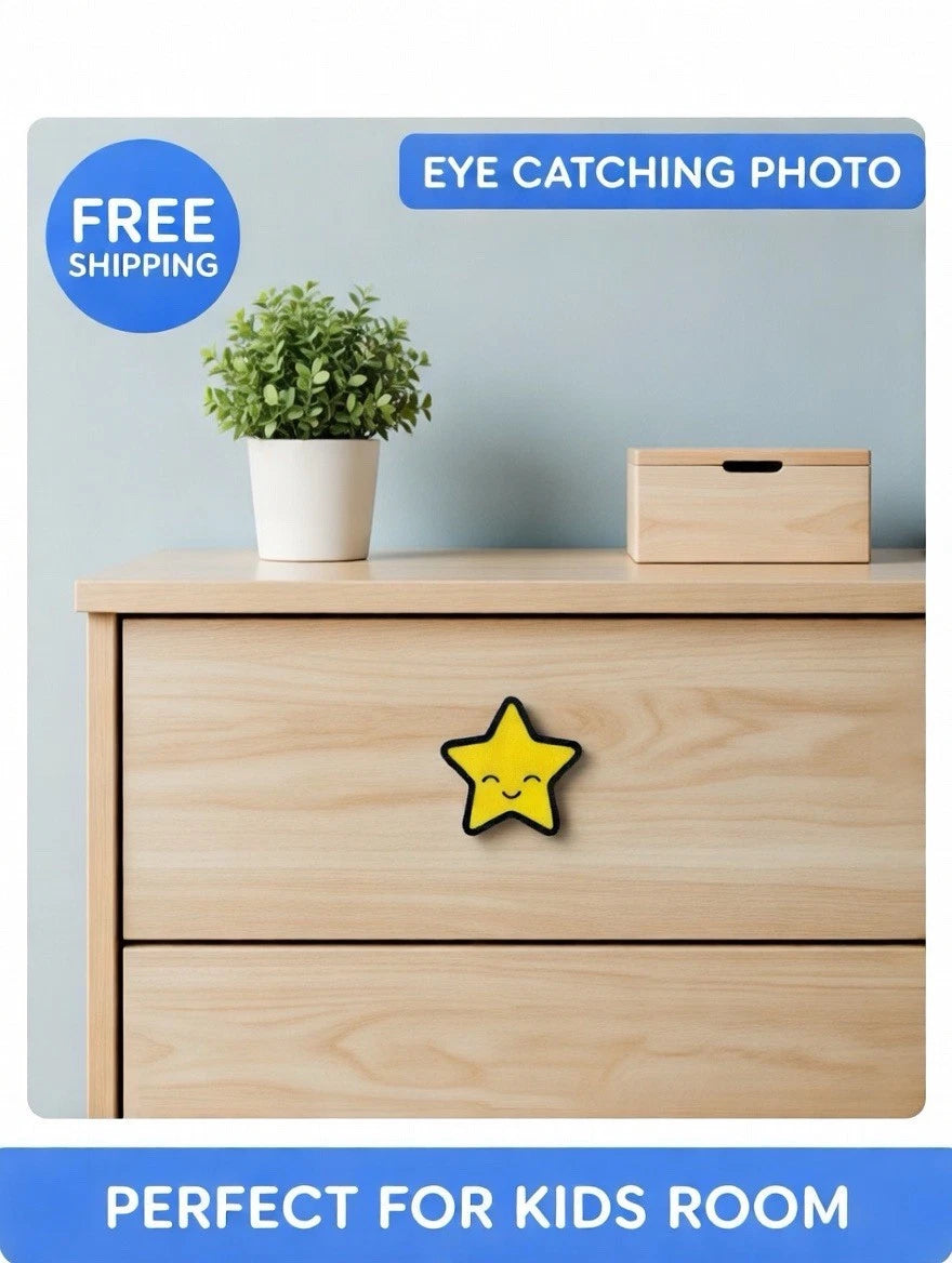 Kids Star Decorative Drawer Pull Dresser Cabinet Knob Play Room Nursery Bedroom