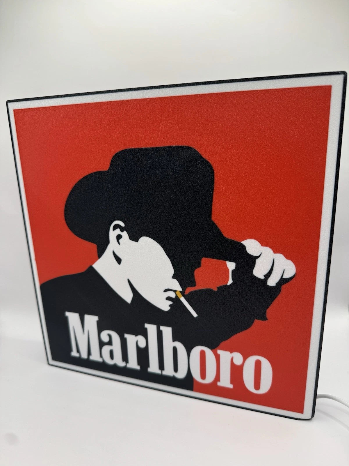 Marlboro Man -  Light Up LED Sign - Cowboy Reds Zippo Ashtray Lighter Rolling