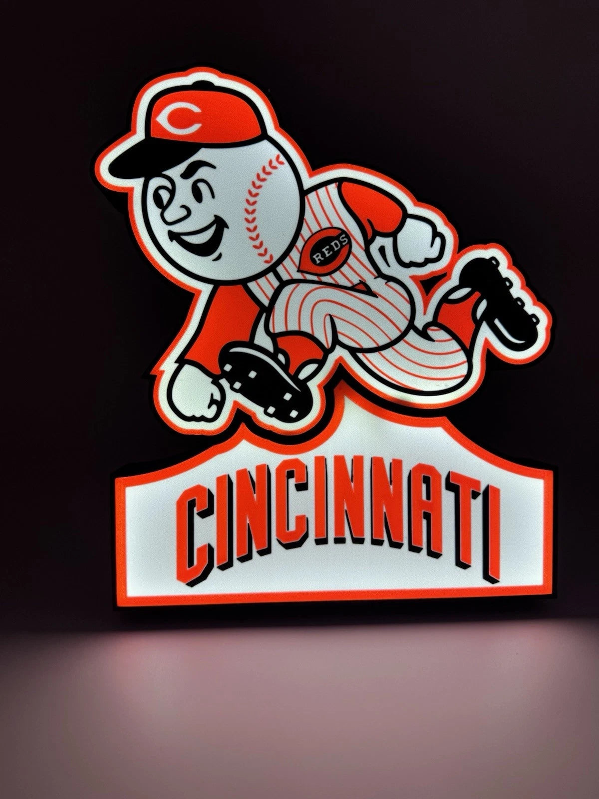 Cincinnati Reds Mr Red LED Neon Light Up Sign MLB Baseball