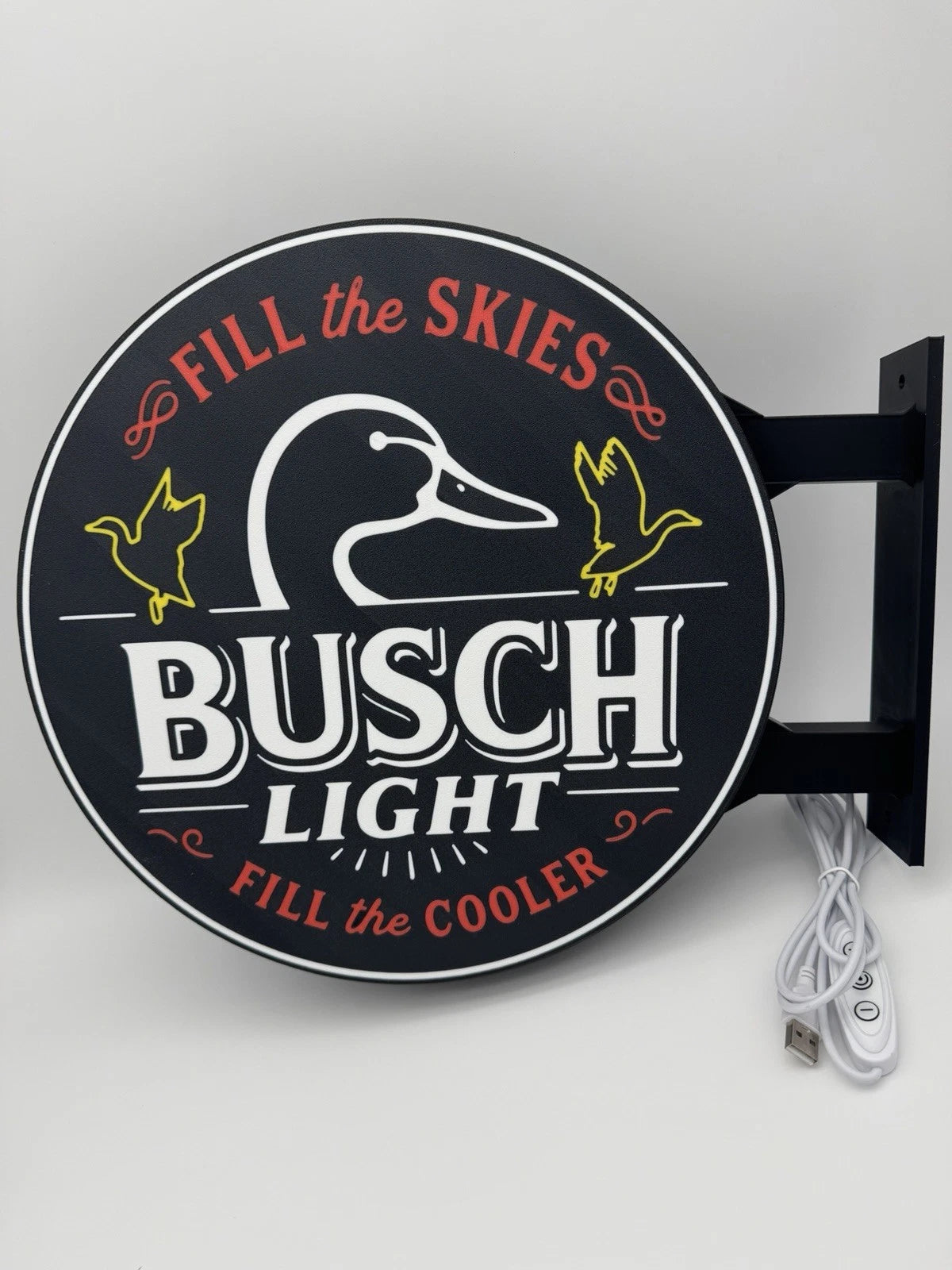 Busch Lite Ducks Unlimited 13”  Pub Style Dual Side Light Up LED Sign Bar Garage