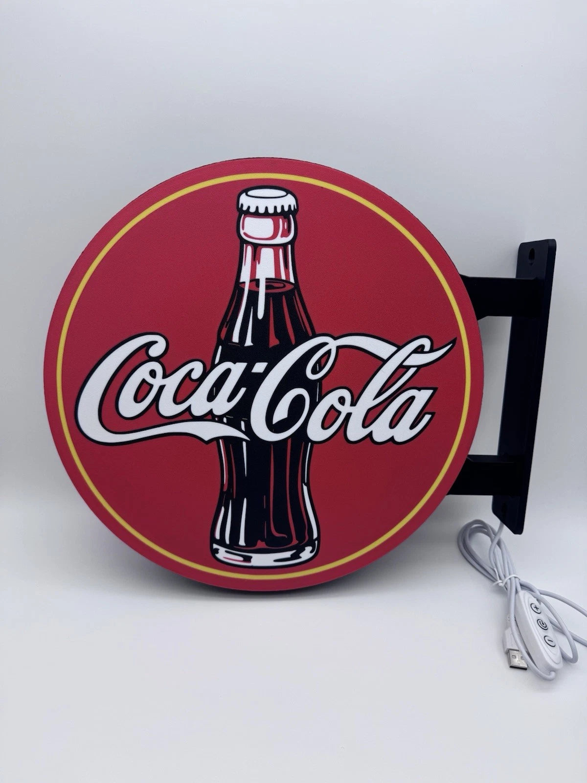 Coca Cola Classic Pub Style Dual Side Light Up LED Sign Bar Man Cave Wall Decor