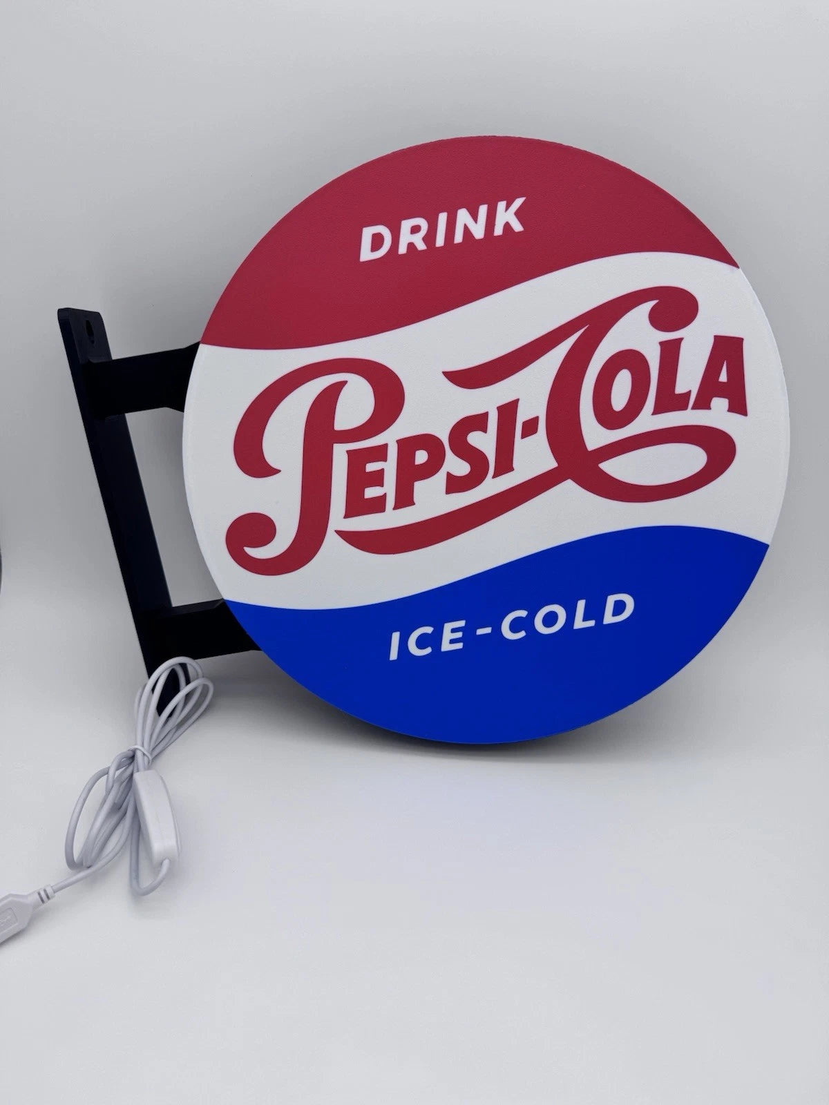 Pepsi Cola Pub Style Dual Side Light Up LED Sign Bar Man Cave Wall Decor