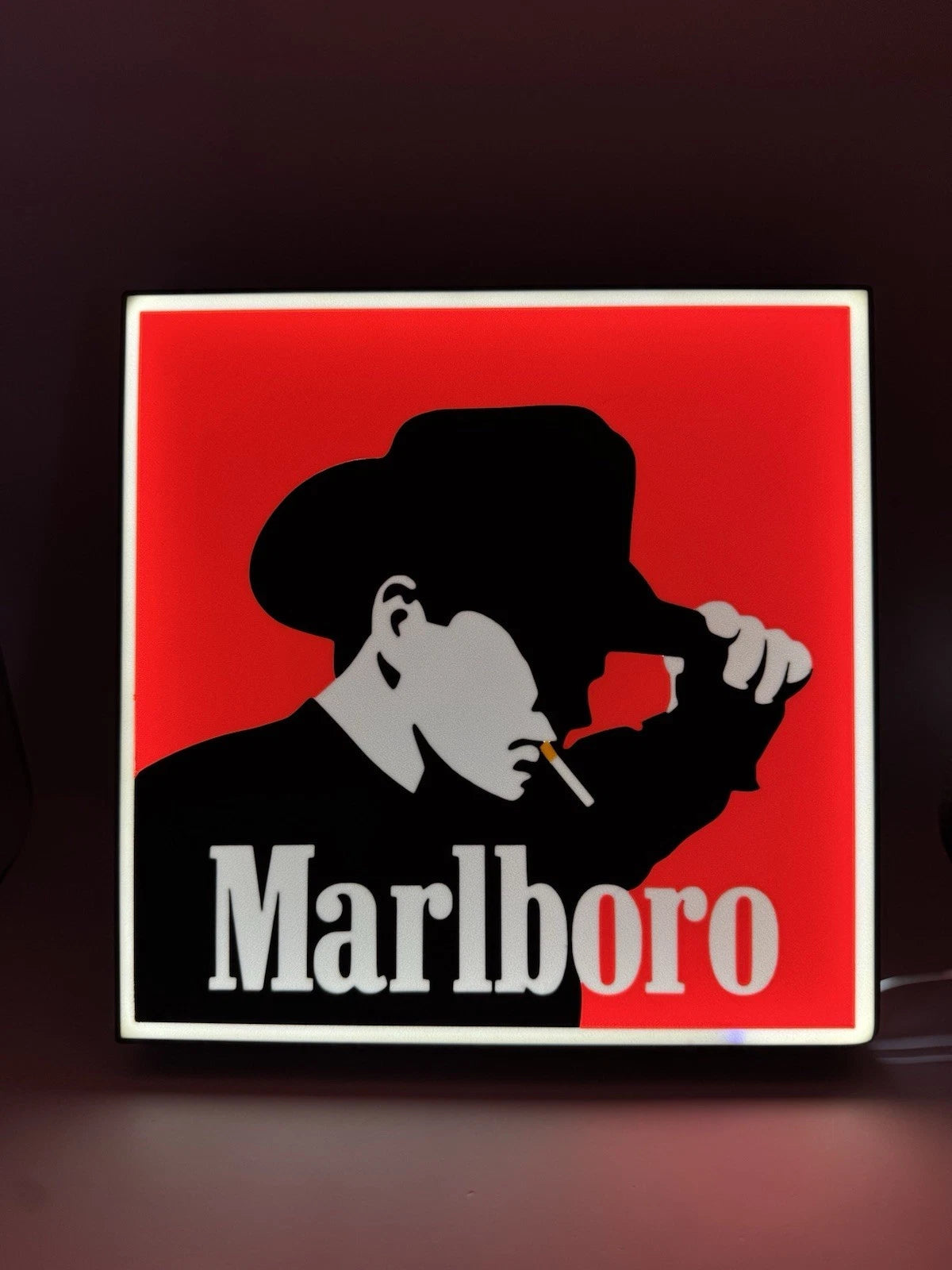 Marlboro Man -  Light Up LED Sign - Cowboy Reds Zippo Ashtray Lighter Rolling