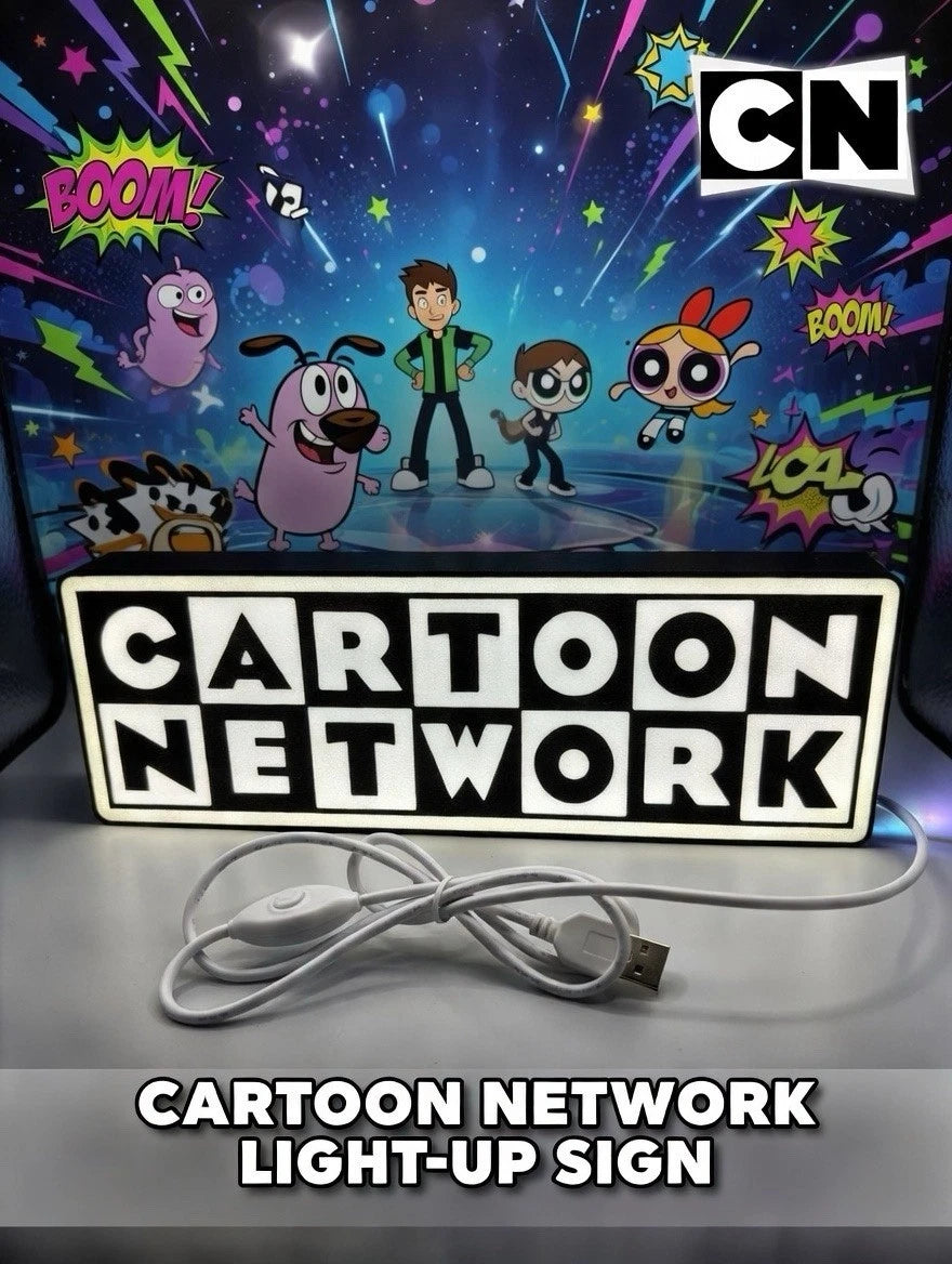 Cartoon Network -  Light Up LED Sign With USB Plug - 90s Retro NEW