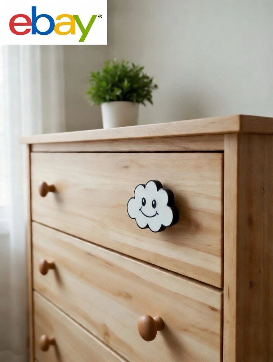 Kids Cloud Decorative Drawer Pull Dresser Cabinet Knob Play Room Nursery Bedroom