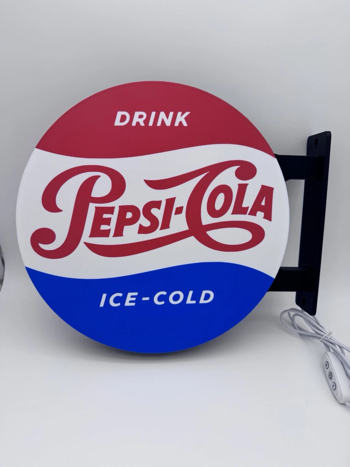 Pepsi Cola Pub Style Dual Side Light Up LED Sign Bar Man Cave Wall Decor