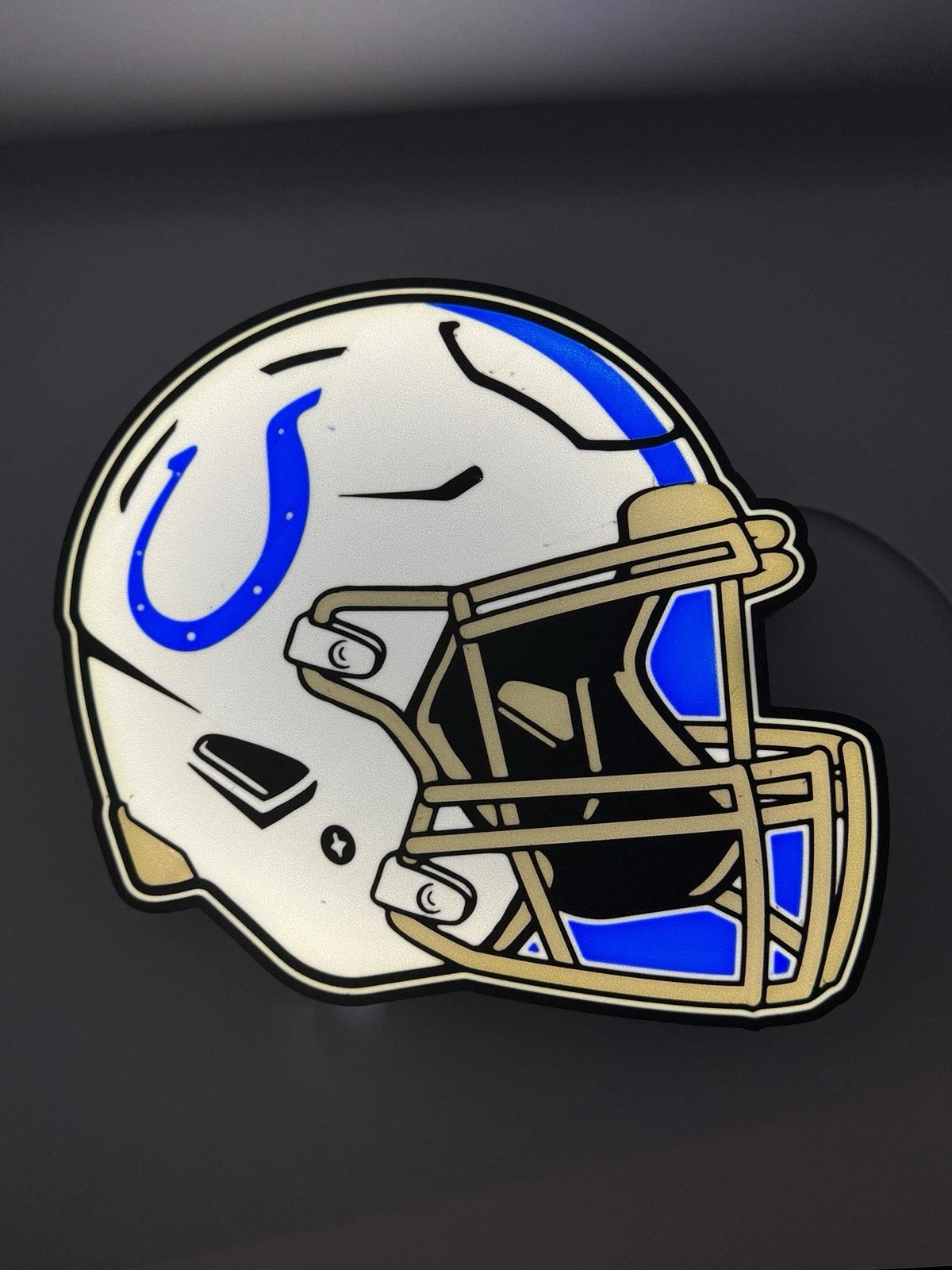 Indianapolis Colts Football Helmet - Light Up LED Neon Sign NFL Manning