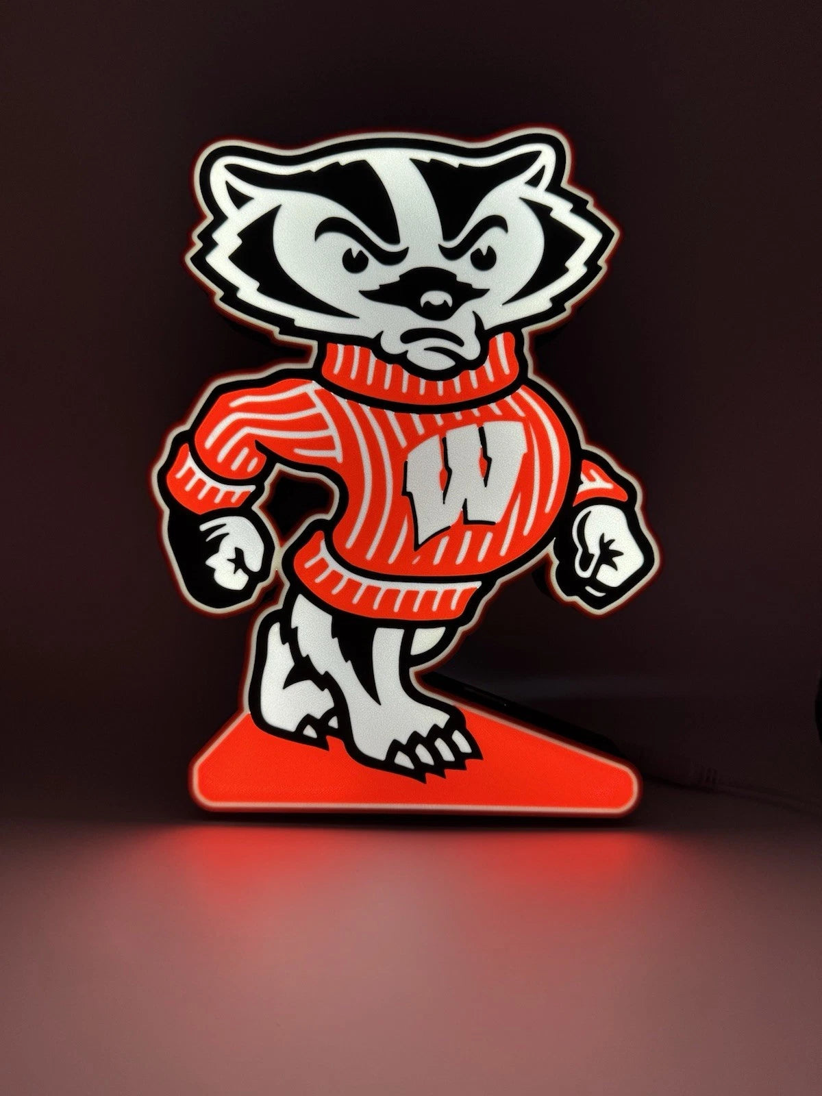 Bucky Badger Wisconsin Badgers - Light Up LED Sign