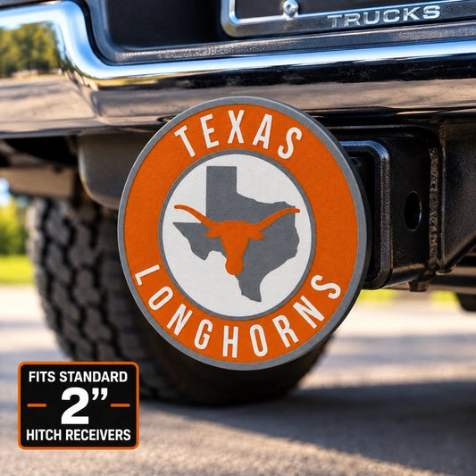 Texas Longhorns University Tow Hitch Receiver Cover – Fits 2” Towing Truck SUV