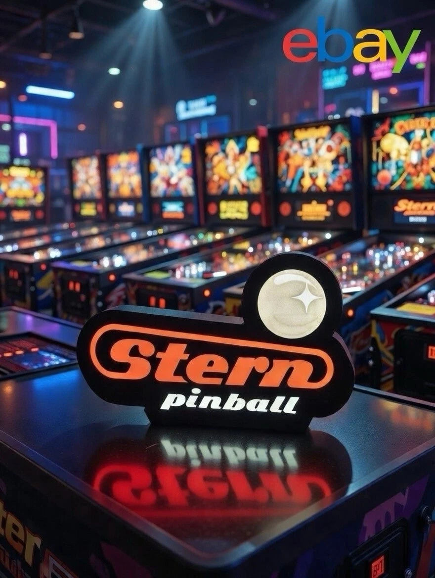 Stern Pinball - Light Up LED Neon Sign Arcade Game Room Video Bally Gottlieb