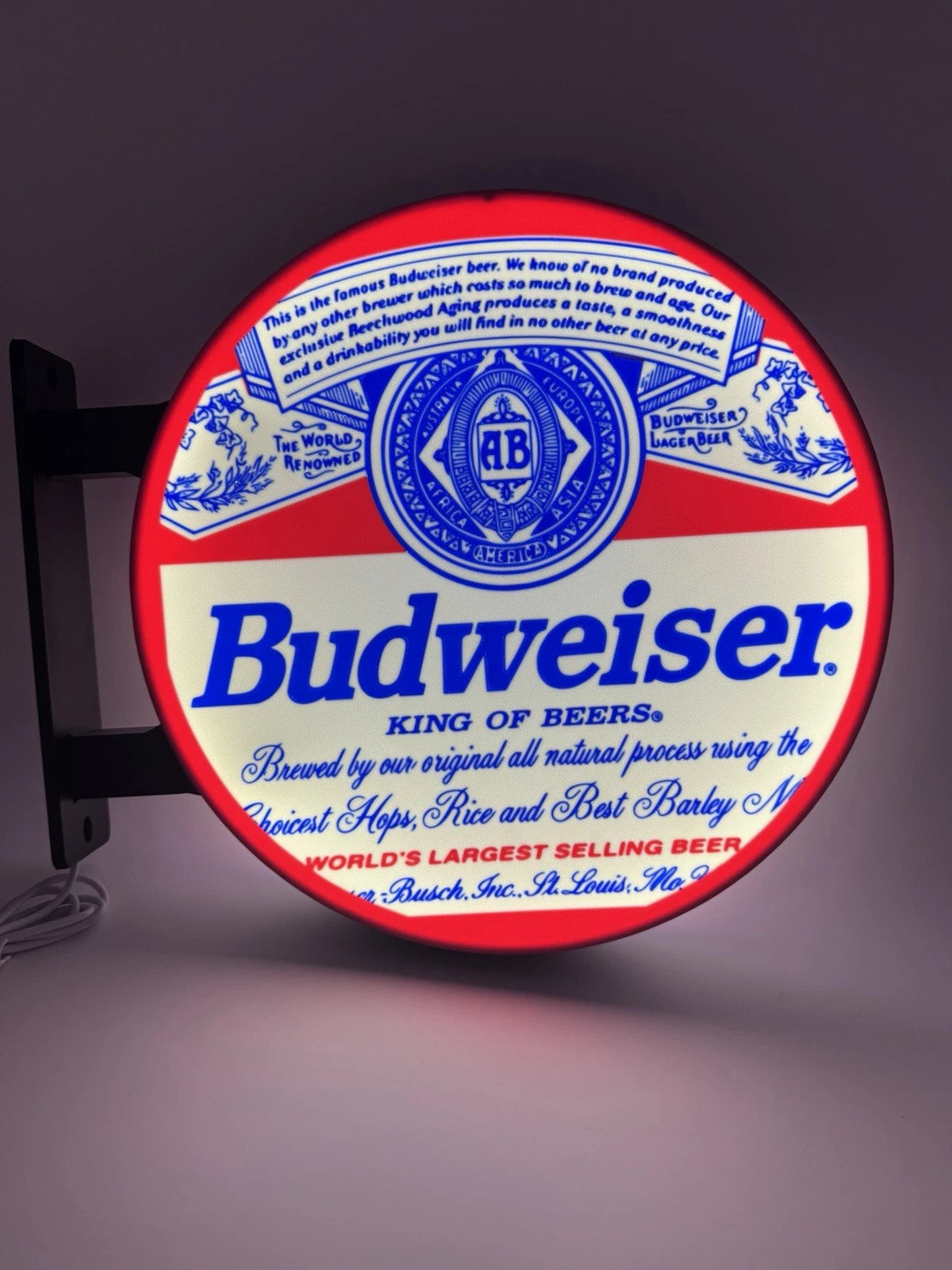 Budweiser Beer - 13”  Pub Style Dual Side Light Up LED Sign Pub Bar Mancave