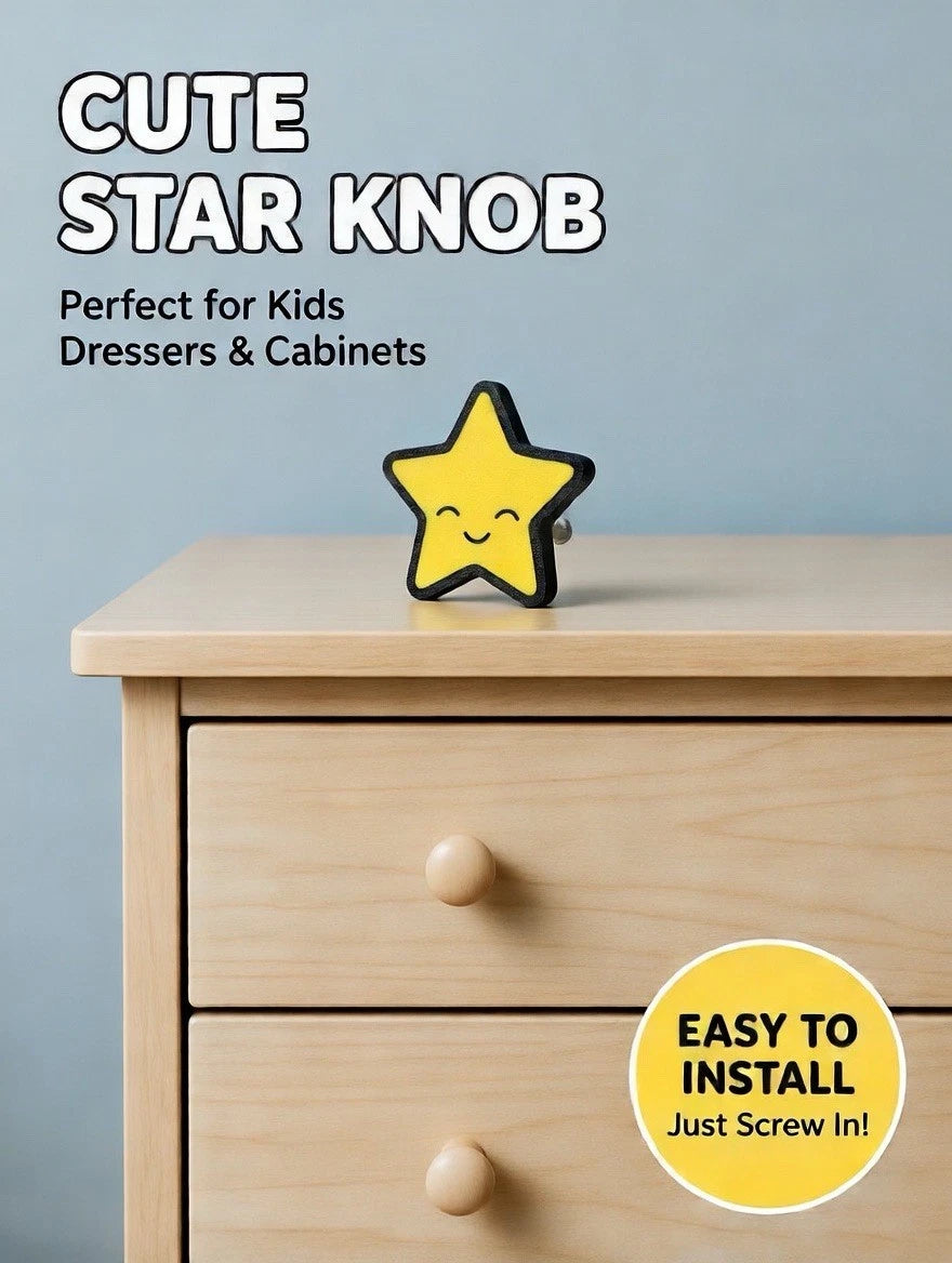 Kids Star Decorative Drawer Pull Dresser Cabinet Knob Play Room Nursery Bedroom